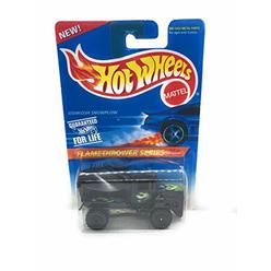 Hot Wheels Flamethrower Series #4 OshKosh Snowplow Black Construction Tires #387 Collectible Collector Car Mattel 1:64 Scale