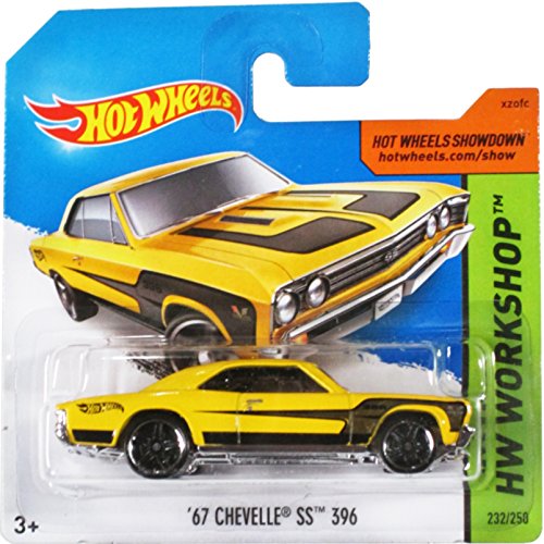 Mattel Hot Wheels Hw Workshop Yellow '67 Chevelle SS 396 on Short Card 232/250