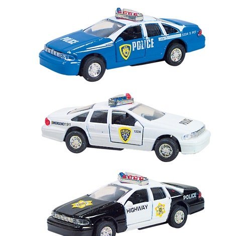 DollarItemDirect DIE CAST PULL BACK POLICE CAR, Case of 12