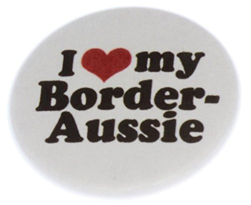 A&T Designs I Love My Border-Aussie Magnet (Heart) - Dog Puppy Australian Shepherd and Border Collie