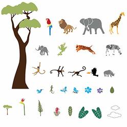 MyWonderfulWalls Jungle Wall Stencils for Jungle Theme Wall Mural for Baby Room