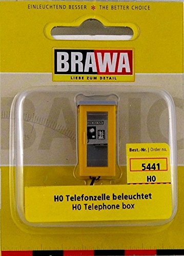 Brawa HO Scale Scale Telephone booth-lighted