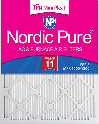 Nordic Pure 16x25x1 MERV 11 Tru Mini Pleat AC Furnace Air Filters, 6 PACK, 6 PACK