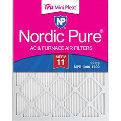 Nordic Pure 16x25x1 MERV 11 Tru Mini Pleat AC Furnace Air Filters, 6 PACK, 6 PACK