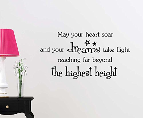 Simple May your heart soar and your dreams take flight reaching far beyond the highest height fairy magical playroom sticker nursery