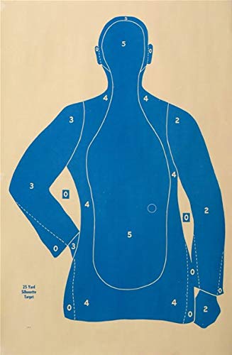CHLTargets.com B-21E Target, 21 Yard Target, Shooting Paper Targets, 22.5" x 35", Police Silhouette (Blue, 30)