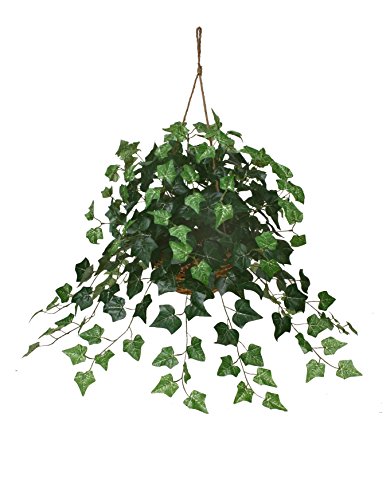 Arcadia Silk Plantation Extra Full Artificial Ivy Hanging Basket Decorative Silk Plant Green