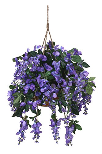 Arcadia Silk Plantation Extra Full Artificial Wisteria Hanging Basket,