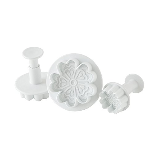 Fox Run Spring Flowers Plunger Cutters, 2.25 x 3.75 x 8.5 inches, White