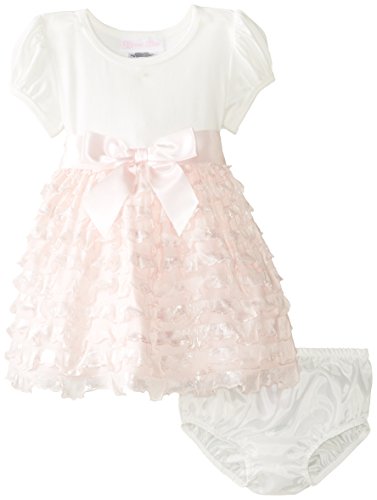 Bonnie Baby Baby Girls' Pink Foiled Eyeleash Dress, Pink, 12 Months