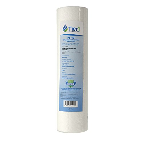 Tier1 Replacement for Pentek P5 GXWH04F P5-10 5 Micron 10 x 2.5 Spun Wound Polypropylene Sediment Water Filter