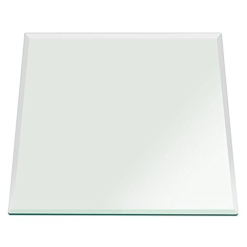 Fab Glass and Mirror Square Glass Table Top, 24 Inch, Clear