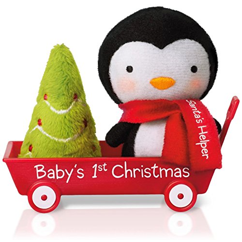 Hallmark Keepsake Ornament Baby's 1st Christmas Santa's Helper Plush Penguin