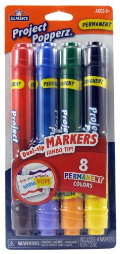 Elmer's Project Popperz Dual-Tip, Thin and Thick Markers in 8 Permanent  Colors (E3064)