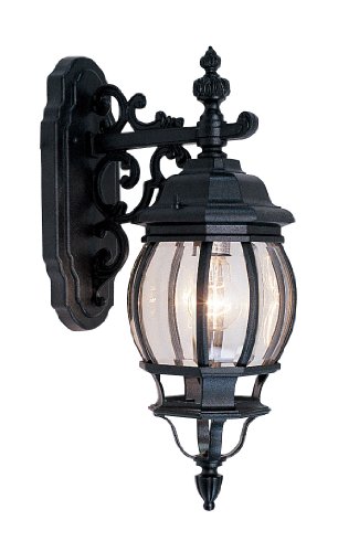 Livex Lighting 7706-04 Outdoor Wall Lantern with Clear Beveled Glass Shades, Black