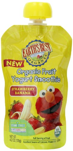 Earth's Best Sesame Street Fruit Yogurt Smoothies - Strawberry Banana - 4.2 oz - 6 pk