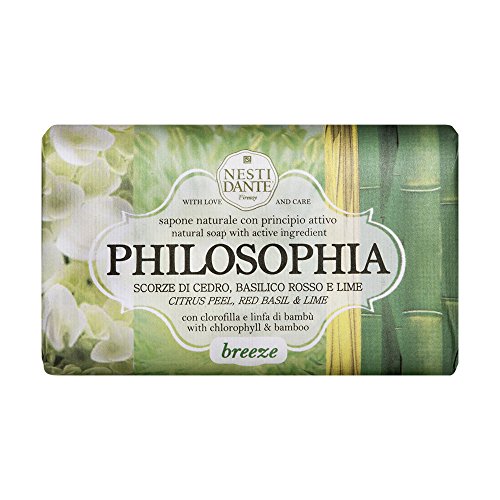 Nesti Dante Philosophia Natural Soap, Breeze/Citrus Peel/Red Basil and Lime With Chlorophyll and Bamboo, 8.8 Ounce