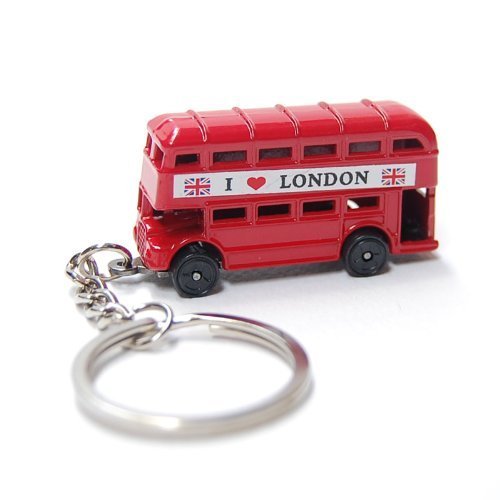 City-Souvenirs Red London Double Decker Bus Die Cast Metal Key Chain, Key Ring or Key Fob Souvenir and Gift