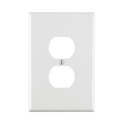 Leviton, White 88103 1-Gang Duplex Receptacle Wallplate, Oversized, Thermoset, Device Mount