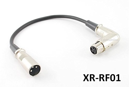 CablesOnline 1ft Premium XLR Right-Angle Female to Male Microphone Audio Extension Cable (XR-RF01)