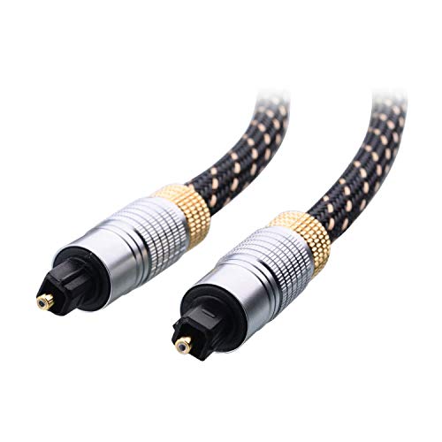 Cable Matters Toslink Cable (Toslink Optical Cable, Digital Optical Audio Cable) 6 Feet with Metal Connectors and Braided
