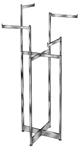 Shop At 247 Chrome 4 Way Classic Collapsible Clothing Rack w/ Straight Arms (all rectangular tubing except arm poles are square)
