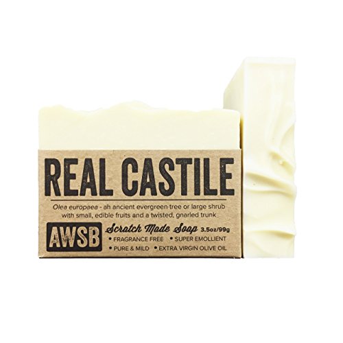 A Wild Soap Bar Real Castile Bar Soap, made with 100% Organic Olive Oil, All Natural, Vegan, for Super Sensitive Skin, Handmade by A Wild