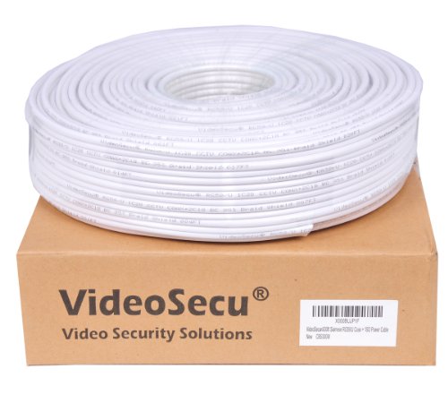 VideoSecu RG59 /U Siamese CCTV Combo Coaxial Cable 300ft,20AWG 18/2 18AWG Video Power Security Camera Cable Home Surveillance