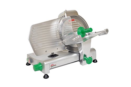PRIMO PS-10 Anodized Aluminum Meat Slicer, Belt Drive Transmission, 10" Blade, 23-25/128" Width x 12-115/128" Height x
