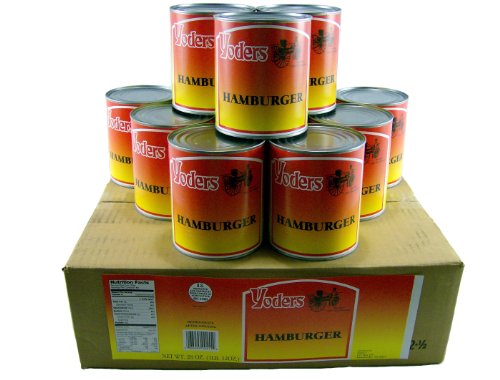 Yoders Canned Hamburger Ground Beef Case 12 Cans