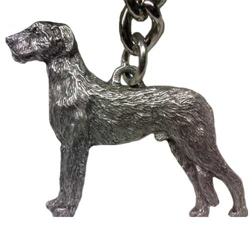 George G Harris Irish Wolfhound Dog Fine Pewter Keychain Key Ring