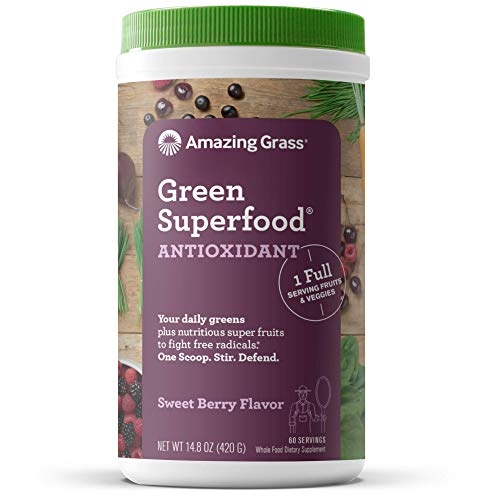 Amazing Grass Green Superfood Antioxidant: Organic Plant Based Antioxidant and Wheat Grass Powder for full body recovery, 8