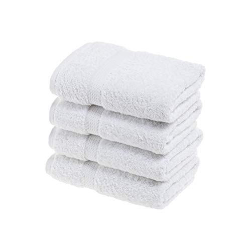 SUPERIOR Hand WH 900GSM Towel Set, 4PC, White, 4 Count