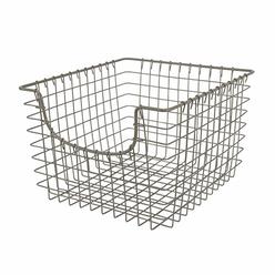 Spectrum Diversified Scoop Wire Basket, Vintage-Inspired Steel Storage Solution for Kitchen, Pantry, Closet, Bathroom, Craft