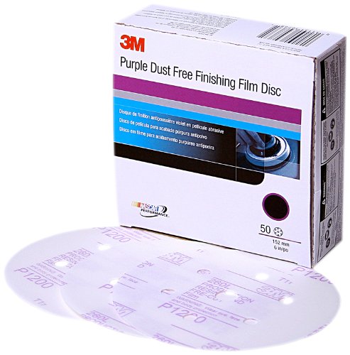 3M 30771 Hookit Purple 6" P600 Grit Dust-Free Finishing Film Disc