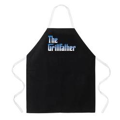 Attitude Aprons Fully Adjustable "The Grillfather" Apron, Black