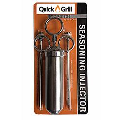 Quick Grill 2 Oz Stainless Steel Deluxe Seasoning & Marinade Injector with 2 Gourmet Marinade Needles. Must Have BBQ