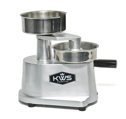 KWS KitchenWare Station KWS HP-130 Hamburger Patty Press maker, Hamburger Press, Stainless Steel bowl Silver