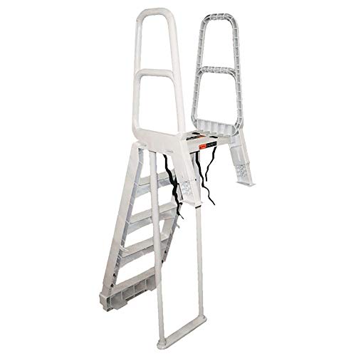 Main Access 200700T Heavy-Duty Adjustable Smart Choice Comfort Incline Ladder for 48-54 Inch Above Ground Swimming Pools, Gray