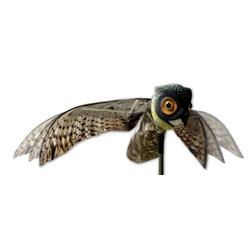Bird-X Prowler Fake Owl Decoy with Moving Wings - Realistic Bird Scare, Hawk, Pigeon, and Squirrel Repellent, Pest Deterrent,