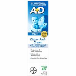A&D A+D Zinc Oxide Diaper Rash Cream with Aloe 4 oz (113 g)(pack of 2)