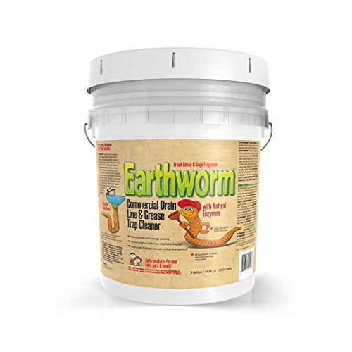 Earthworm Commercial Drain Line and Grease Trap Cleaner - Clog Remover - Drain Opener/Deodorizer - Natural Enzymes,