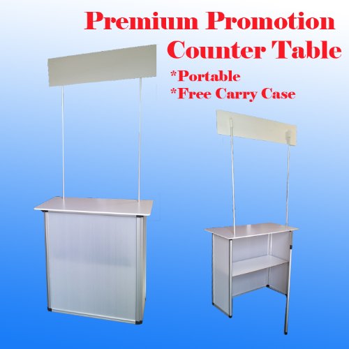 Display Sign Mart Premium Promotion Counter Table Kiosk Aluminum Frame Display Supermarket Demo