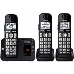 Panasonic DECT 6.0 Expandable Cordless Phone System with Answering Machine and Call Blocking - 3 Handsets - KX-TGE433B (Black)