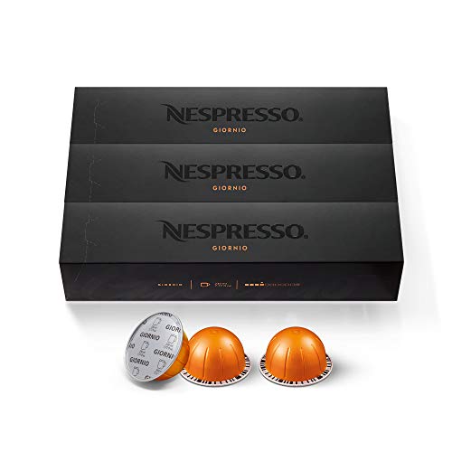 Nespresso Capsules VertuoLine, Giornio, Mild Roast Coffee, 30 Count Coffee Pods, Brews 7.8 oz