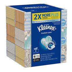Kleenex Trusted Care Everyday Facial Tissues, Flat Box, 160 Tissues per Flat Box, (6 count)