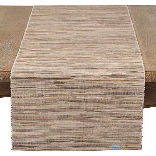 SARO LIFESTYLE 217.N1672B Melaya Collection Nubby Texture Woven Table Runner, 16" x 72", Natural