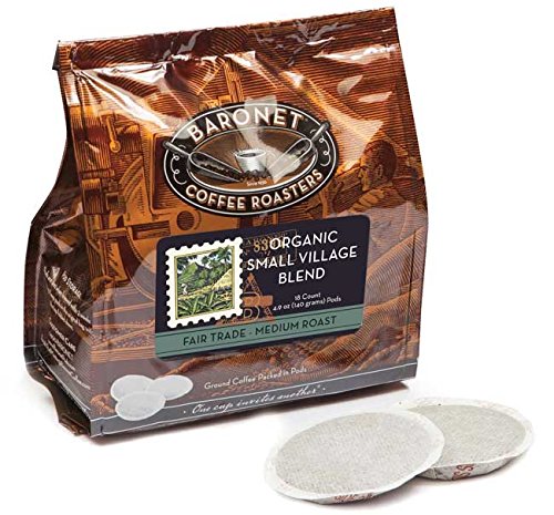 Baronet Coffee Fair Trade Organic Small Village Blend Coffee Pods Bag, 54 Count