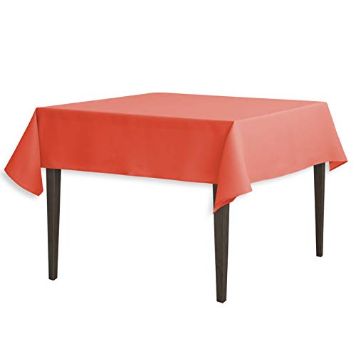 LinenTablecloth Square Polyester Tablecloth, 54-Inch, Coral
