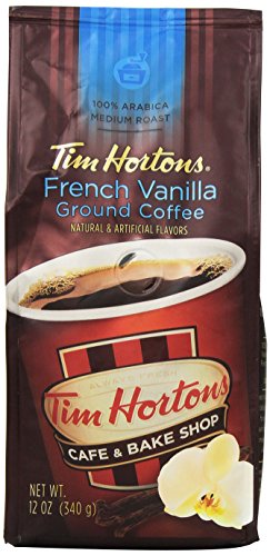 Tim Hortons Tim Horton's 100% Arabica Medium Roast, French Vanilla, Ground Coffee, 12 Ounce